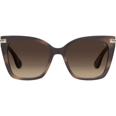Stuart Weitzman 54mm Gradient Polarized Square Sunglasses In Brown