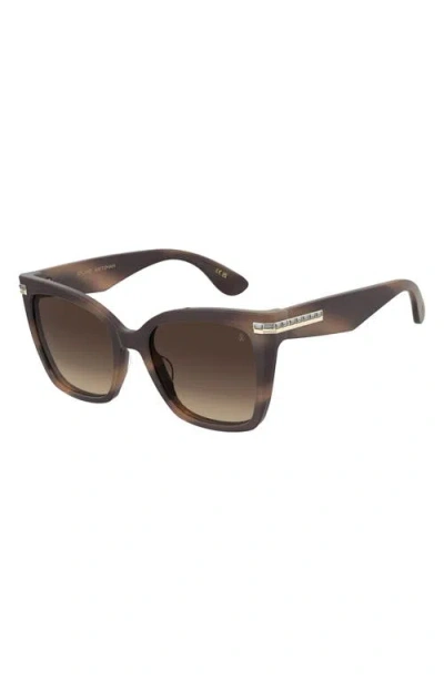 Stuart Weitzman 54mm Gradient Polarized Square Sunglasses In Brown