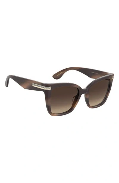 Stuart Weitzman 54mm Gradient Polarized Square Sunglasses In Brown