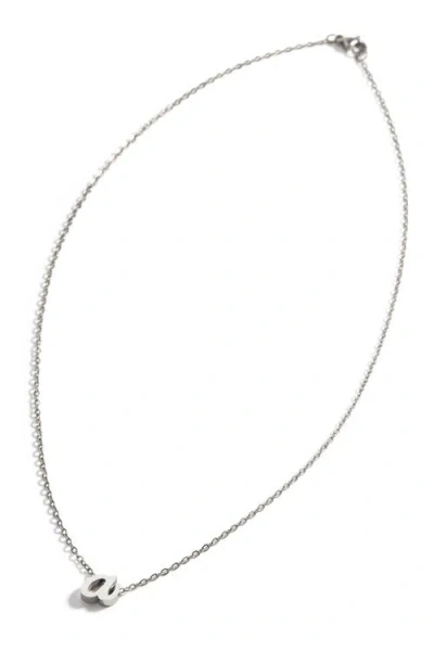 Mint & Lily Tiny Script Initial Necklace In White