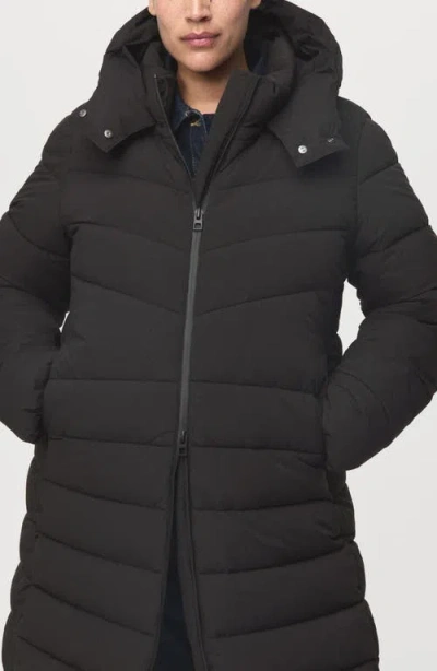 Mango Quilted Puffer Coat In Black