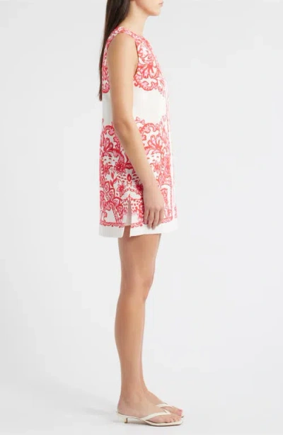 Lilly Pulitzer Sadie Sleeveless Shift Romper In Coconut Spicy Socialite Engineered Romper In White