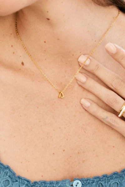 Mint & Lily Tiny Script Initial Necklace In Black