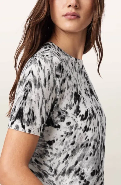 Allsaints Womens Canter Ecru Wh Anouk Slim Wool-knit T-shirt In Multi