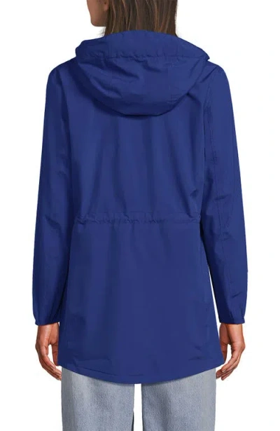 Lands' End Plus Size Squall Packable Waterproof Raincoat In Blue