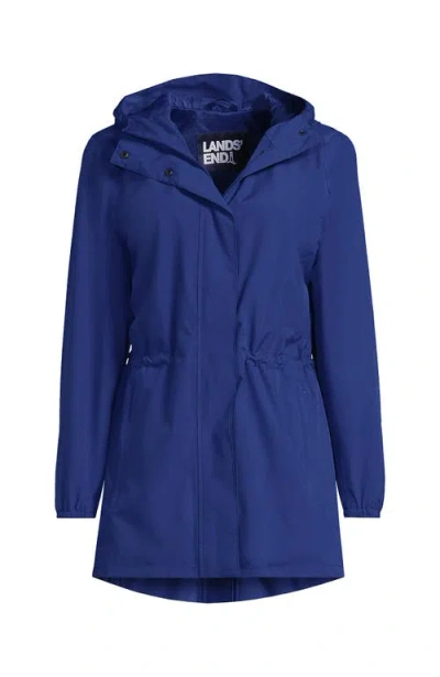 Lands' End Plus Size Squall Packable Waterproof Raincoat In Blue