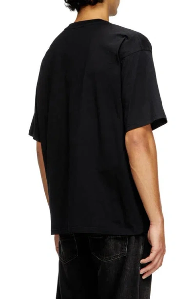 Diesel Essentials Man T-shirt Black Size L Cotton In Black