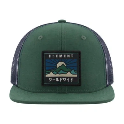 Element Flat Brim 6-panel Mesh Back Cap In Green