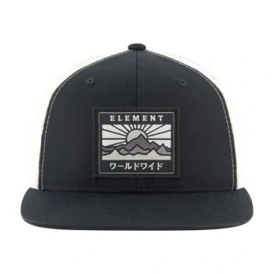 Element Flat Brim 6-panel Mesh Back Cap In Black