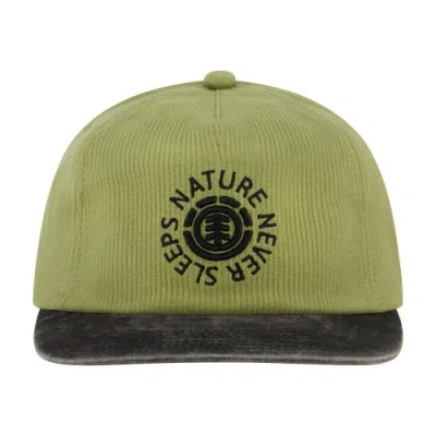 Element Low Profile Flat Brim Cap In Green