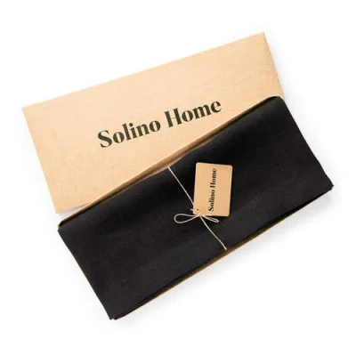 Solino Home Linen Table Runner In Black