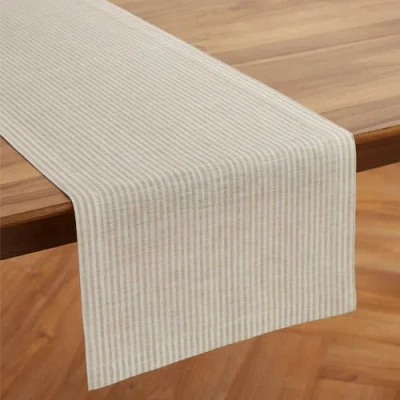 Solino Home Linen Table Runner In White