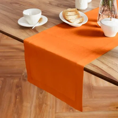 Solino Home Linen Table Runner In Orange