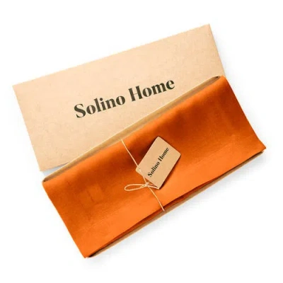 Solino Home Linen Table Runner In Orange
