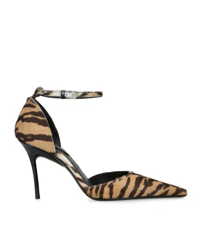 Alaïa Womens Azzedine Alaia Drop 90 Brushed-hair Leather Pumps In Brown