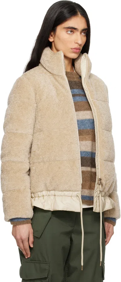 Moncler High Collar Padded Jacket Drawstring Hem In Multi