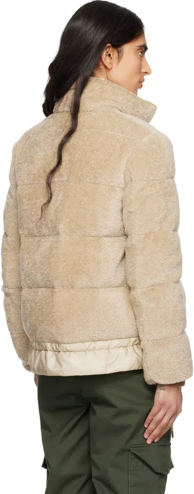 Moncler High Collar Padded Jacket Drawstring Hem In Multi