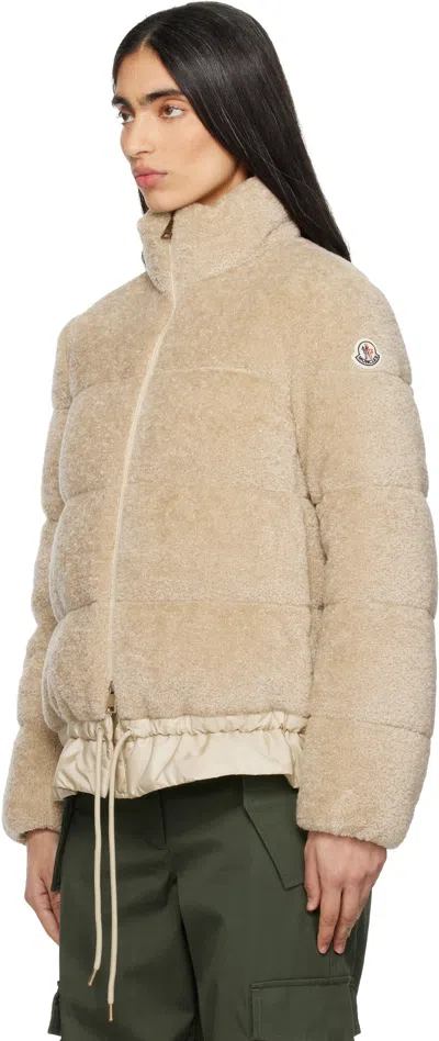 Moncler High Collar Padded Jacket Drawstring Hem In Multi