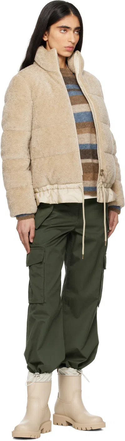 Moncler High Collar Padded Jacket Drawstring Hem In Multi