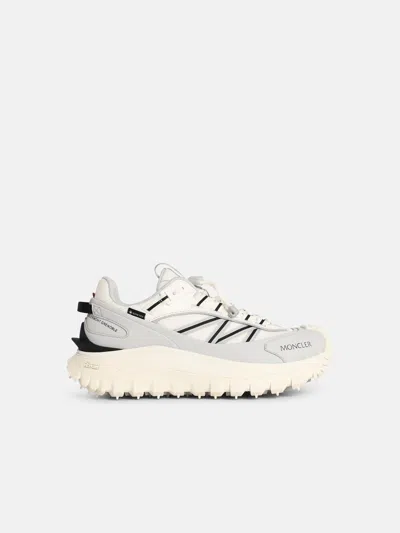 Moncler Light Grey Real Leather Trailgrip Gtx Low Top Sneakers In Gray