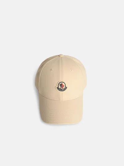 Moncler Structured Cotton Baseball Cap With Adjustable Fit In Neutral
