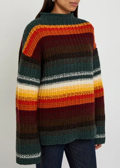 Khaite Yanis Oversized Ribbed Striped Cashmere Sweater In Multi