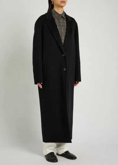Rohe Single-breasted Wool Coat In Black