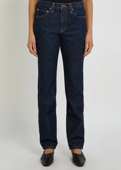 Khaite Farley High-rise Straight-leg Jeans In Blue