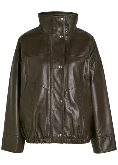 Rohe Reinvented Leather Jacket Earth In Brown