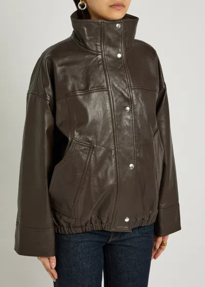 Rohe Reinvented Leather Jacket Earth In Brown