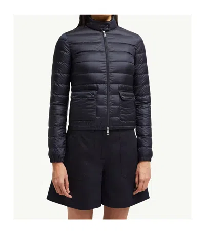 Moncler Slim Fit Long Season Coat For Women In Blue