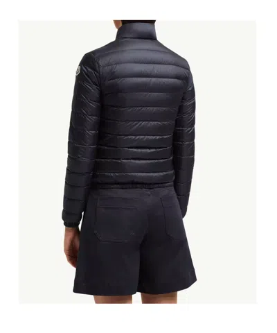 Moncler Slim Fit Long Season Coat For Women In Blue