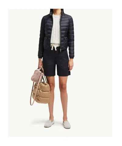 Moncler Slim Fit Long Season Coat For Women In Blue