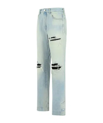 Amiri Distressed-effect Flared Jeans In Blue