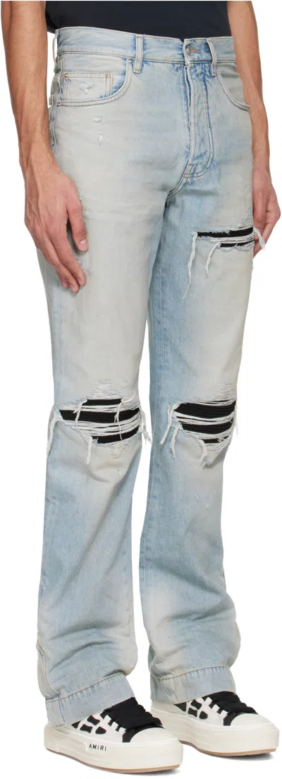 Amiri Distressed-effect Flared Jeans In Blue