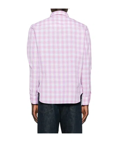 Tom Ford Check-pattern Chest-pocket Shirt In Pink