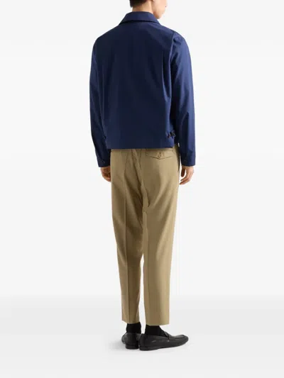 Prada Mens Blue Technical Cotton-blend Blouson Jacket In Blue