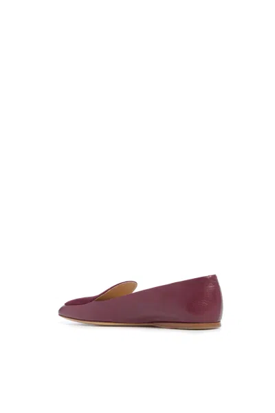 Gabriela Hearst Aveda Flat Loafer In Bordeaux Leather & Suede In Brown