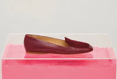 Gabriela Hearst Aveda Flat Loafer In Bordeaux Leather & Suede In Brown