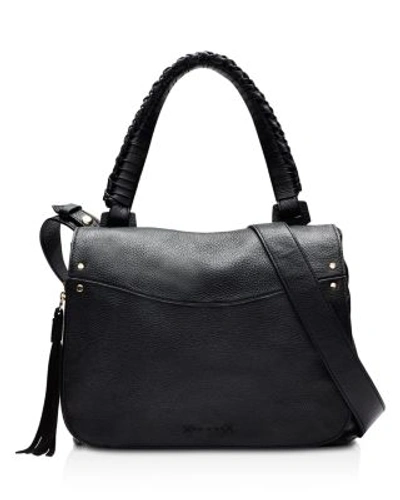 Shop Elizabeth And James Trapeze Leather Crossbody In Black