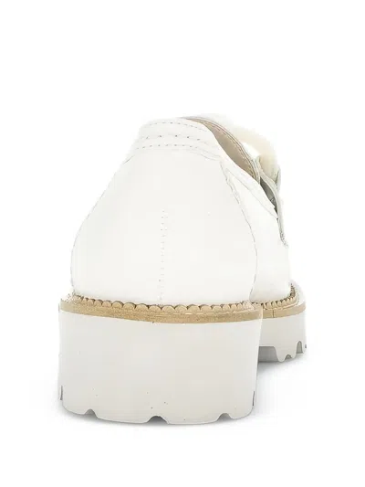 Gabor Chain-link Leather Loafers In White