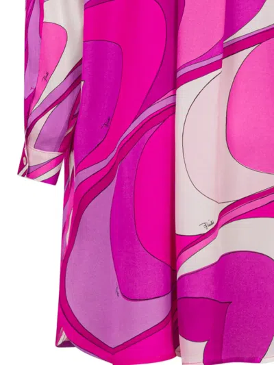 Pucci Junior Graphic-pattern Mini Dress In Pink