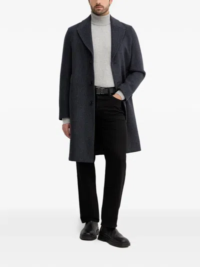 Sisley Paris Collared Buttoned Single-breasted Coat In Black
