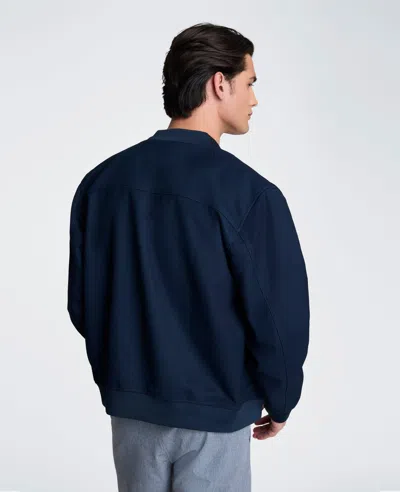 Kenneth Cole Relaxed Bomber Jacket In Blue