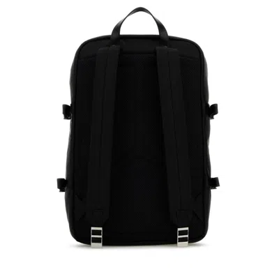 Prada Nylon Backpack With Top Handle And Front Zip In Black