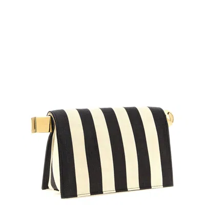 Jacquemus Striped Patchwork Raffia Fold-over Clutch In Red