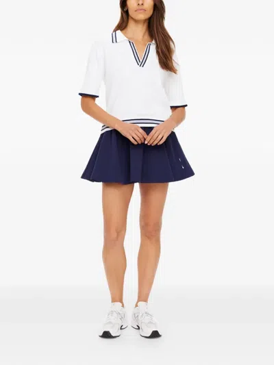 The Upside Archie Collared Knit Polo Top In White
