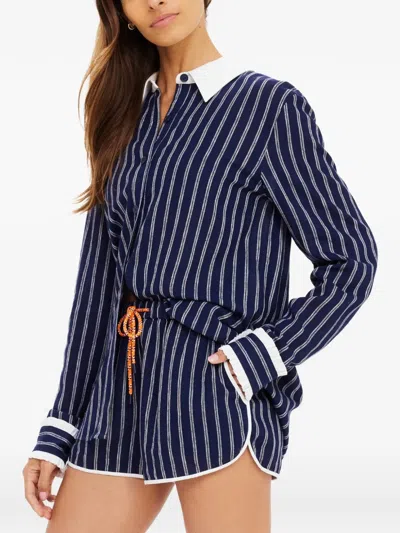 The Upside Belize Bobbi Collared Top In Blue