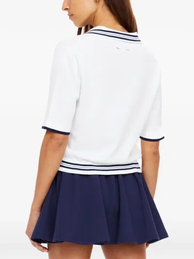 The Upside Archie Collared Knit Polo Top In White