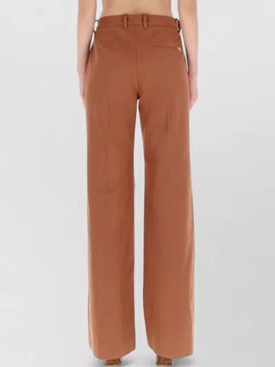 Chloé Chloe Women Pantalone Dalla Gamba Ampia In Cotone Mattone In Brown